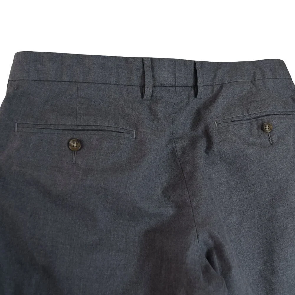 J.Crew Bowery Gray Dress Pants 100% Cotton Classic Trousers Size 32 x 30